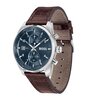 Montre BOSS BLACK SKYTRAVELLER Homme 1514194 Analogue Cadran MINERAL Bleu Bracelet Cuir Brun Etanchéité 5BAR