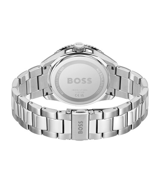 Montre BOSS BLACK RUNNER 3H Homme 1514209 Analogue Cadran MINERAL Rouge Bracelet Acier inoxydable Acier Etanchéité 5BAR