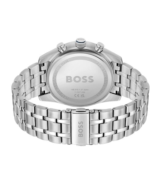 Montre BOSS BLACK SKYTRAVELLER Homme 1514216 Analogue Cadran MINERAL Bleu Bracelet Acier inoxydable Acier Etanchéité 5BAR
