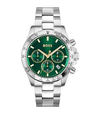 Montre BOSS BLACK HERO Homme 1514217 Analogue Cadran MINERAL Vert Bracelet Acier inoxydable Acier Etanchéité 5BAR