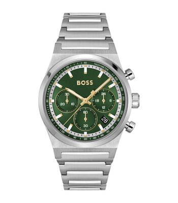 Montre BOSS BLACK CANDOR CHRONO Homme 1514220 Analogue Cadran MINERAL Vert Bracelet Acier inoxydable Acier Etanchéité 5BAR