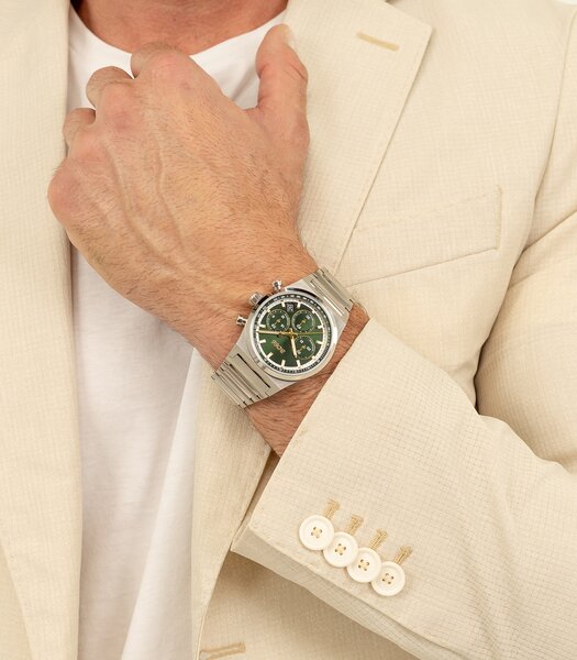 Montre BOSS BLACK CANDOR CHRONO Homme 1514220 Analogue Cadran MINERAL Vert Bracelet Acier inoxydable Acier Etanchéité 5BAR