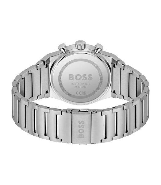 Montre BOSS BLACK CANDOR CHRONO Homme 1514221 Analogue Cadran MINERAL Gris Bracelet Acier inoxydable Acier Etanchéité 5BAR