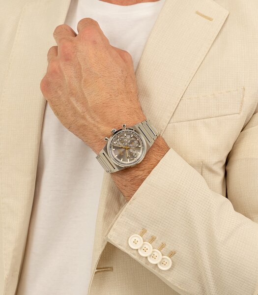 Montre BOSS BLACK CANDOR CHRONO Homme 1514221 Analogue Cadran MINERAL Gris Bracelet Acier inoxydable Acier Etanchéité 5BAR