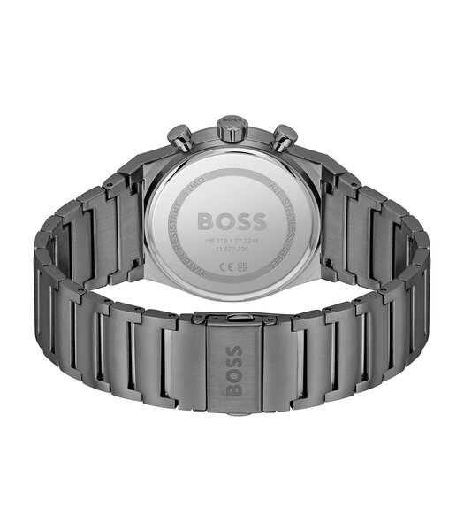 Montre BOSS BLACK CANDOR CHRONO Homme 1514223 Analogue Cadran MINERAL Bleu Bracelet Acier Gris Etanchéité 5BAR