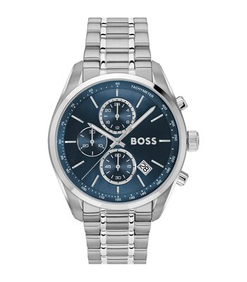 Montre BOSS BLACK GRAND PRIX 44 Homme 1514226 Analogue Cadran MINERAL Bleu Bracelet Acier inoxydable Acier Etanchéité 5BAR