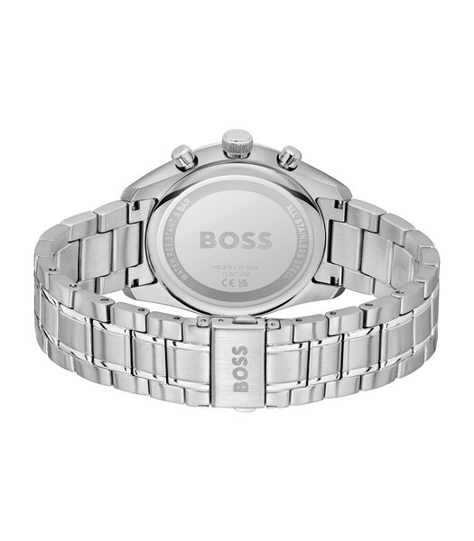 Montre BOSS BLACK GRAND PRIX 44 Homme 1514226 Analogue Cadran MINERAL Bleu Bracelet Acier inoxydable Acier Etanchéité 5BAR