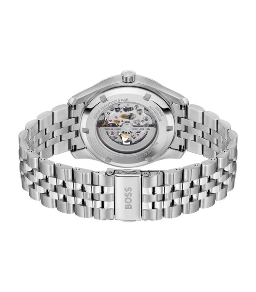 Montre BOSS BLACK PRINCIPLE SKELETON Homme 1514236 Analogue Cadran MINERAL Vert Bracelet Acier inoxydable Acier Etanchéité 5BAR