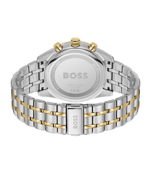 Montre BOSS BLACK SKYTRAVELLER Homme 1514247 Analogue Cadran MINERAL Bleu Bracelet Acier inoxydable Acier / or jaune Etanchéité 5BAR