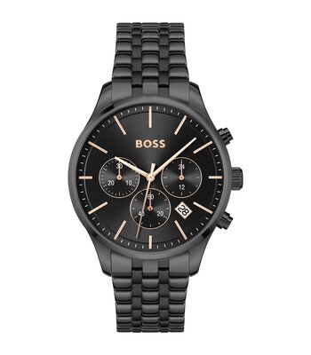 Montre BOSS BLACK AVERY Homme 1514256 Analogue Cadran MINERAL Noir Bracelet Acier Noir Etanchéité 5BAR