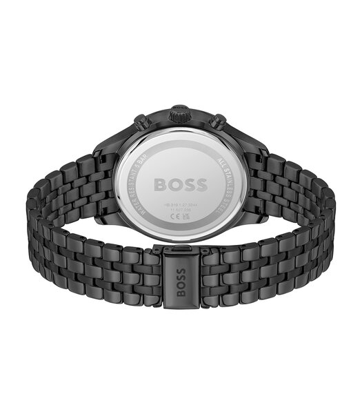 Horloge BOSS BLACK AVERY Heren 1514256 Analoog Behuizing MINERAAL Zwart Bracelette Staal Zwart Etanchéiteiten 5BAR