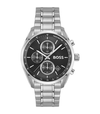 Montre BOSS BLACK GRAND PRIX 40 Homme 1514259 Analogue Cadran MINERAL Noir Bracelet Acier inoxydable Acier Etanchéité 5BAR