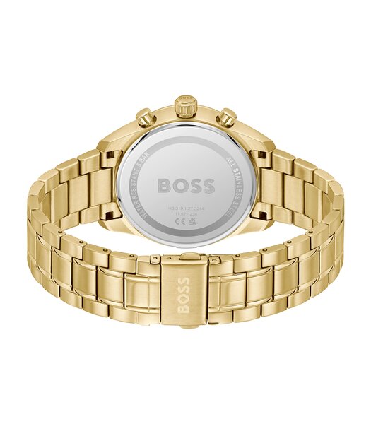 Montre BOSS BLACK GRAND PRIX 40 Homme 1514261 Analogue Cadran MINERAL Argenté Bracelet Acier Or jaune Etanchéité 5BAR