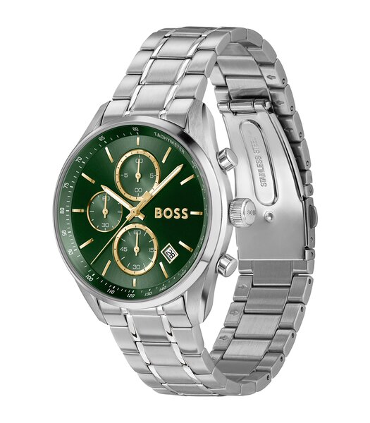 Montre BOSS BLACK GRAND PRIX 40 Homme 1514265 Analogue Cadran MINERAL Vert Bracelet Acier inoxydable Acier Etanchéité 5BAR