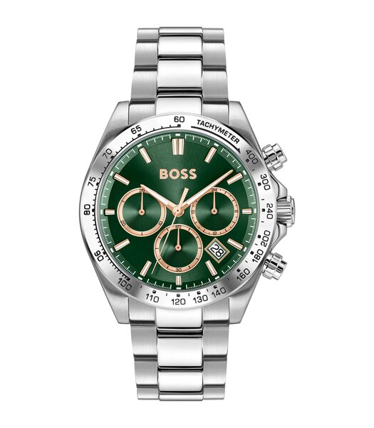Montre BOSS BLACK HERO 2.0 Homme 1514268 Analogue Cadran MINERAL Vert Bracelet Acier inoxydable Acier Etanchéité 5BAR