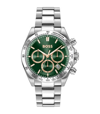Montre BOSS BLACK HERO 2.0 Homme 1514268 Analogue Cadran MINERAL Vert Bracelet Acier inoxydable Acier Etanchéité 5BAR