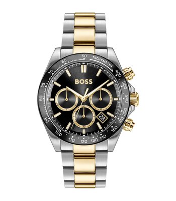 Montre BOSS BLACK HERO 2.0 Homme 1514269 Analogue Cadran MINERAL Noir Bracelet Acier inoxydable Acier / or jaune Etanchéité 5BAR