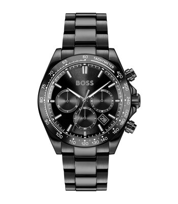 Montre BOSS BLACK HERO 2.0 Homme 1514271 Analogue Cadran MINERAL Noir Bracelet Acier Noir Etanchéité 5BAR