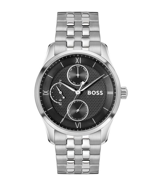 Montre BOSS BLACK PRINCIPLE MASTER Homme 1514274 Analogue Cadran MINERAL Noir Bracelet Acier inoxydable Acier Etanchéité 5BAR