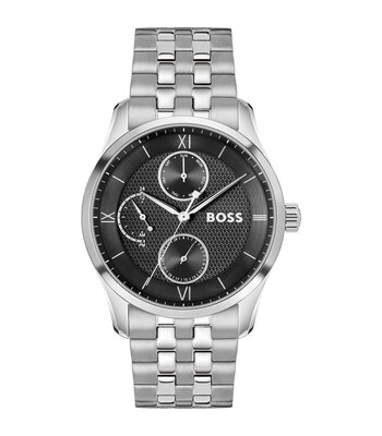 Montre BOSS BLACK PRINCIPLE MASTER Homme 1514274 Analogue Cadran MINERAL Noir Bracelet Acier inoxydable Acier Etanchéité 5BAR