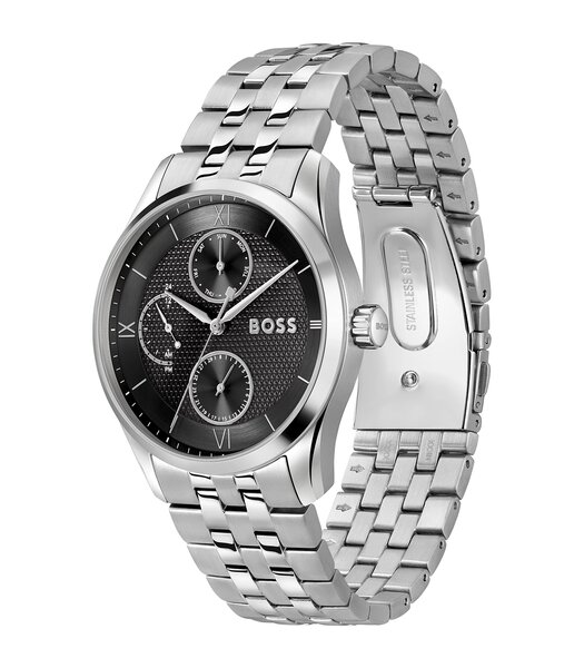 Montre BOSS BLACK PRINCIPLE MASTER Homme 1514274 Analogue Cadran MINERAL Noir Bracelet Acier inoxydable Acier Etanchéité 5BAR