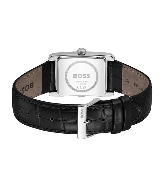 Montre BOSS BLACK PRINCIPLE DRESS Homme 1514277 Analogue Cadran MINERAL Noir Bracelet Cuir Noir Etanchéité 3BAR