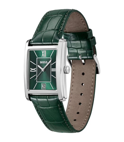 Montre BOSS BLACK PRINCIPLE DRESS Homme 1514278 Analogue Cadran MINERAL Vert Bracelet Cuir Vert Etanchéité 3BAR