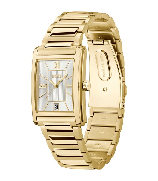 Montre BOSS BLACK PRINCIPLE DRESS Homme 1514280 Analogue Cadran MINERAL Argenté Bracelet Acier Or jaune Etanchéité 3BAR