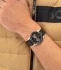 Montre BOSS BLACK TOURMASTER Homme 1514284 Analogue Cadran MINERAL Noir Bracelet Cuir Noir Etanchéité 5BAR