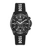 Montre BOSS BLACK STRIKER CHRONO - LE Homme 1514289 Analogue Cadran MINERAL Noir Bracelet Silicone Noir Etanchéité 5BAR