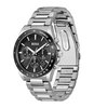 Montre BOSS BLACK STRIKER CHRONO - LE Homme 1514290 Analogue Cadran MINERAL Noir Bracelet Acier inoxydable Acier Etanchéité 5BAR