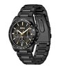 Montre BOSS BLACK STRIKER CHRONO - LE Homme 1514291 Analogue Cadran MINERAL Noir Bracelet Acier Noir Etanchéité 5BAR
