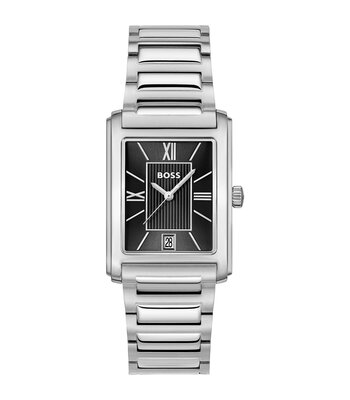 Montre BOSS BLACK PRINCIPLE DRESS Homme 1514297 Analogue Cadran MINERAL Noir Bracelet Acier inoxydable Acier Etanchéité 3BAR