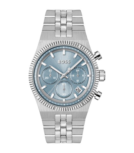 Montre BOSS BLACK CANDOR PRIME Homme 1514306 Analogue Cadran MINERAL Bleu Bracelet Acier inoxydable Acier Etanchéité 5BAR