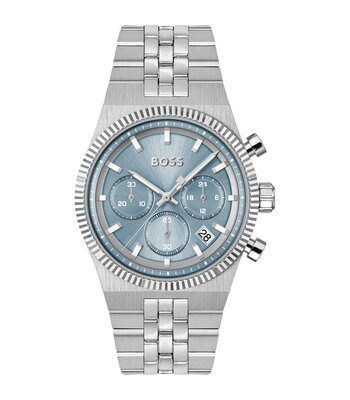 Montre BOSS BLACK CANDOR PRIME Homme 1514306 Analogue Cadran MINERAL Bleu Bracelet Acier inoxydable Acier Etanchéité 5BAR