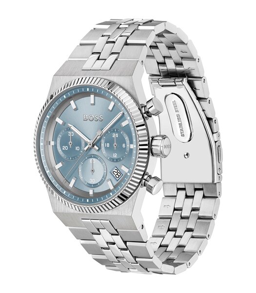 Montre BOSS BLACK CANDOR PRIME Homme 1514306 Analogue Cadran MINERAL Bleu Bracelet Acier inoxydable Acier Etanchéité 5BAR