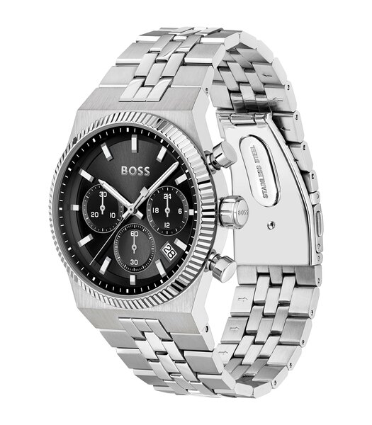 Montre BOSS BLACK CANDOR PRIME Homme 1514307 Analogue Cadran MINERAL Noir Bracelet Acier inoxydable Acier Etanchéité 5BAR