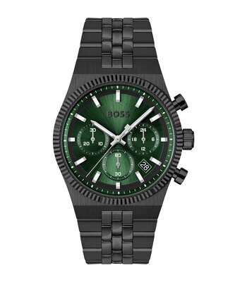 Montre BOSS BLACK CANDOR PRIME Homme 1514308 Analogue Cadran MINERAL Vert Bracelet Acier Noir Etanchéité 5BAR