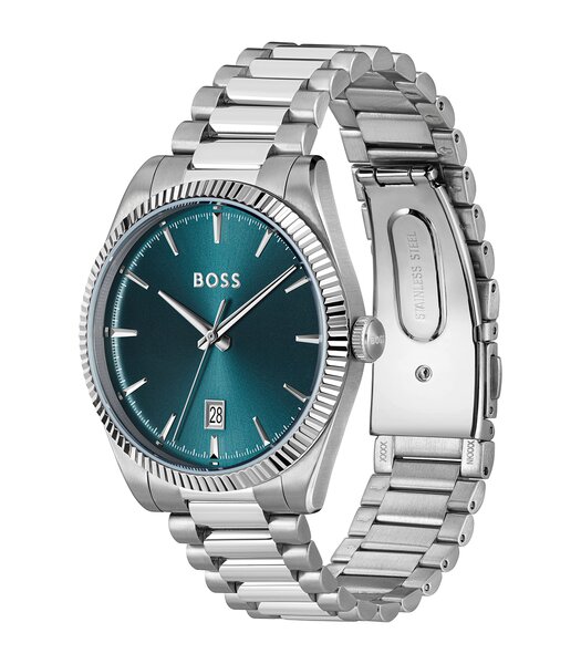 Montre BOSS BLACK CHESWICK Homme 1514309 Analogue Cadran MINERAL Bleu Bracelet Acier inoxydable Acier Etanchéité 5BAR