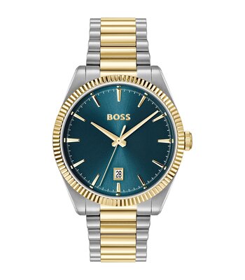 Montre BOSS BLACK CHESWICK Homme 1514311 Analogue Cadran MINERAL Bleu Bracelet Acier inoxydable Acier / or jaune Etanchéité 5BAR