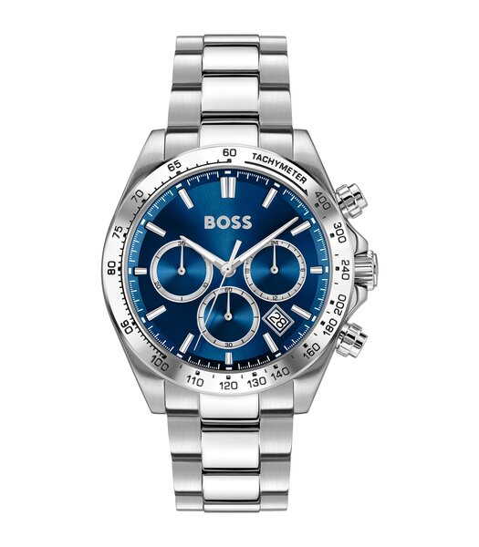 Montre BOSS BLACK HERO 2.0 Homme 1514315 Analogue Cadran MINERAL Bleu Bracelet Acier inoxydable Acier Etanchéité 5BAR