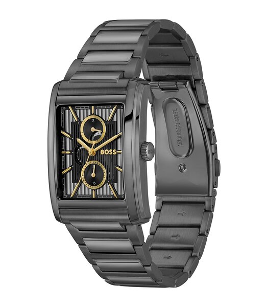 Montre BOSS BLACK PRINCIPLE DRESS MULTI Homme 1514319 Analogue Cadran MINERAL Gris Bracelet Acier Gris Etanchéité 3BAR