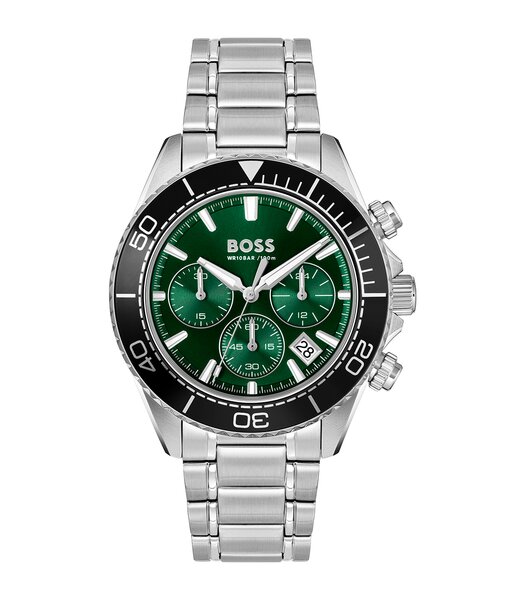 Montre BOSS BLACK SEALINER Homme 1514321 Analogue Cadran MINERAL Vert Bracelet Acier inoxydable Acier Etanchéité 10BAR
