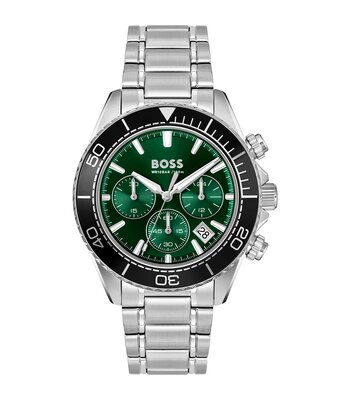 Montre BOSS BLACK SEALINER Homme 1514321 Analogue Cadran MINERAL Vert Bracelet Acier inoxydable Acier Etanchéité 10BAR