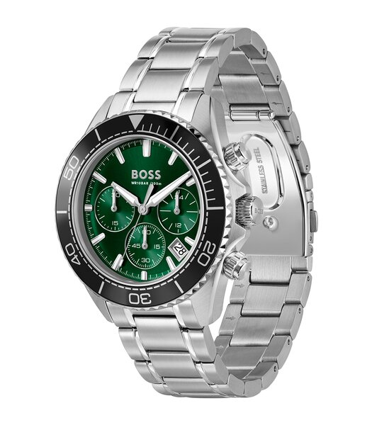 Montre BOSS BLACK SEALINER Homme 1514321 Analogue Cadran MINERAL Vert Bracelet Acier inoxydable Acier Etanchéité 10BAR