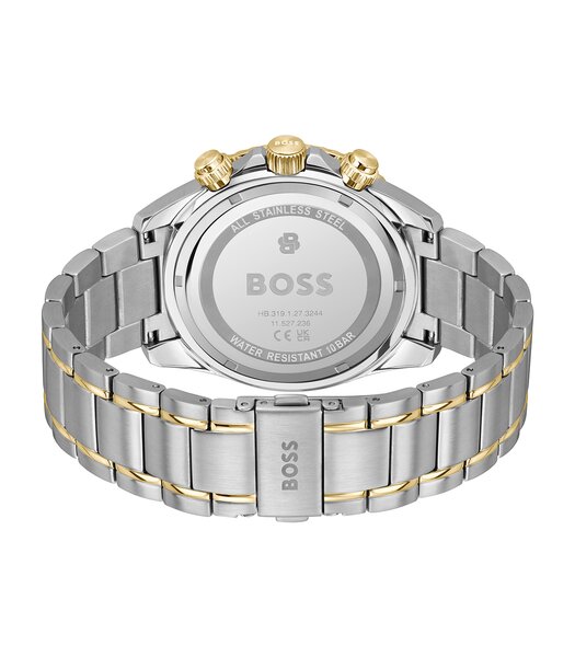 Montre BOSS BLACK SEALINER Homme 1514325 Analogue Cadran MINERAL Vert Bracelet Acier inoxydable Acier / or jaune Etanchéité 10BAR
