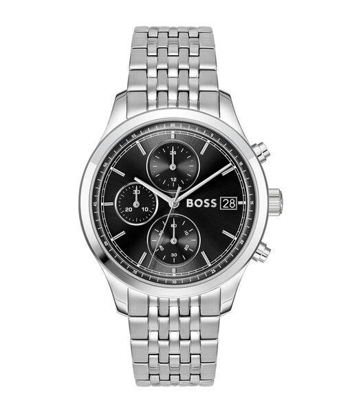 Montre BOSS BLACK STRATUS Homme 1514328 Analogue Cadran MINERAL Noir Bracelet Acier inoxydable Acier Etanchéité 5BAR