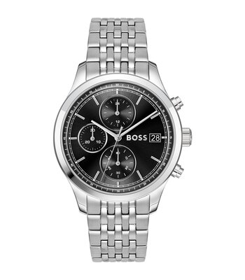 Montre BOSS BLACK STRATUS Homme 1514328 Analogue Cadran MINERAL Noir Bracelet Acier inoxydable Acier Etanchéité 5BAR