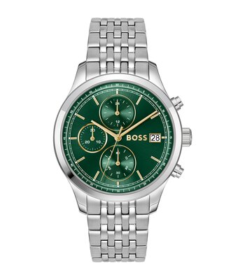 Montre BOSS BLACK STRATUS Homme 1514330 Analogue Cadran MINERAL Vert Bracelet Acier inoxydable Acier Etanchéité 5BAR