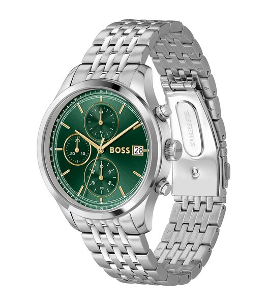 Montre BOSS BLACK STRATUS Homme 1514330 Analogue Cadran MINERAL Vert Bracelet Acier inoxydable Acier Etanchéité 5BAR